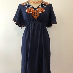 Judith March Embroidered Linen Dress (M)